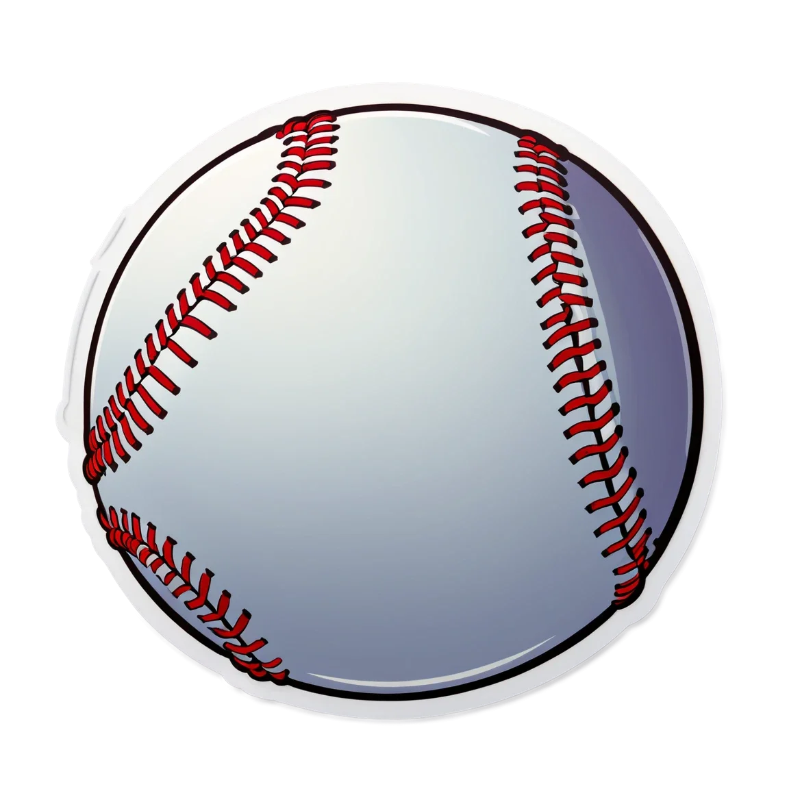 Classic Baseball Sportive Clipart Illustration with Realistic Stitching Design