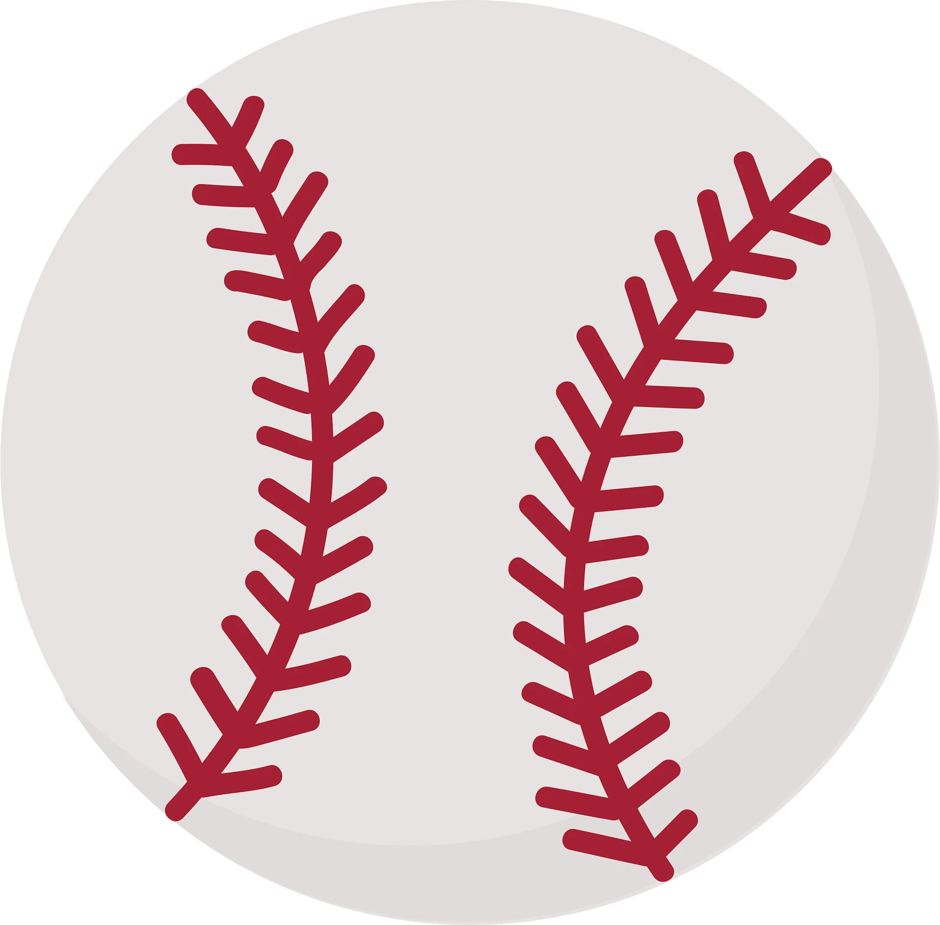 Classic Baseball Stitching Clipart: Iconic Sports Illustration with Red Seams