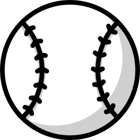 Classic Black and White Baseball Clipart Illustration with Stitched Seams