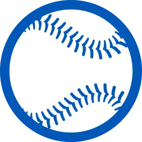 Classic Blue and White Baseball Clipart Symbol with Stitching Design