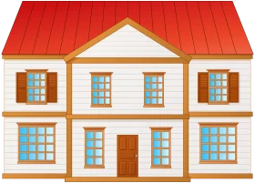 Classic Two-Story Symmetrical House Architectural Clipart Design