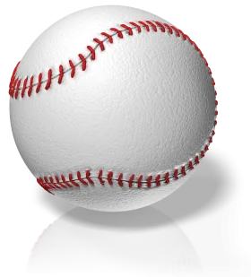 Classic White Baseball Clipart Illustration with Crimson Stitching Details