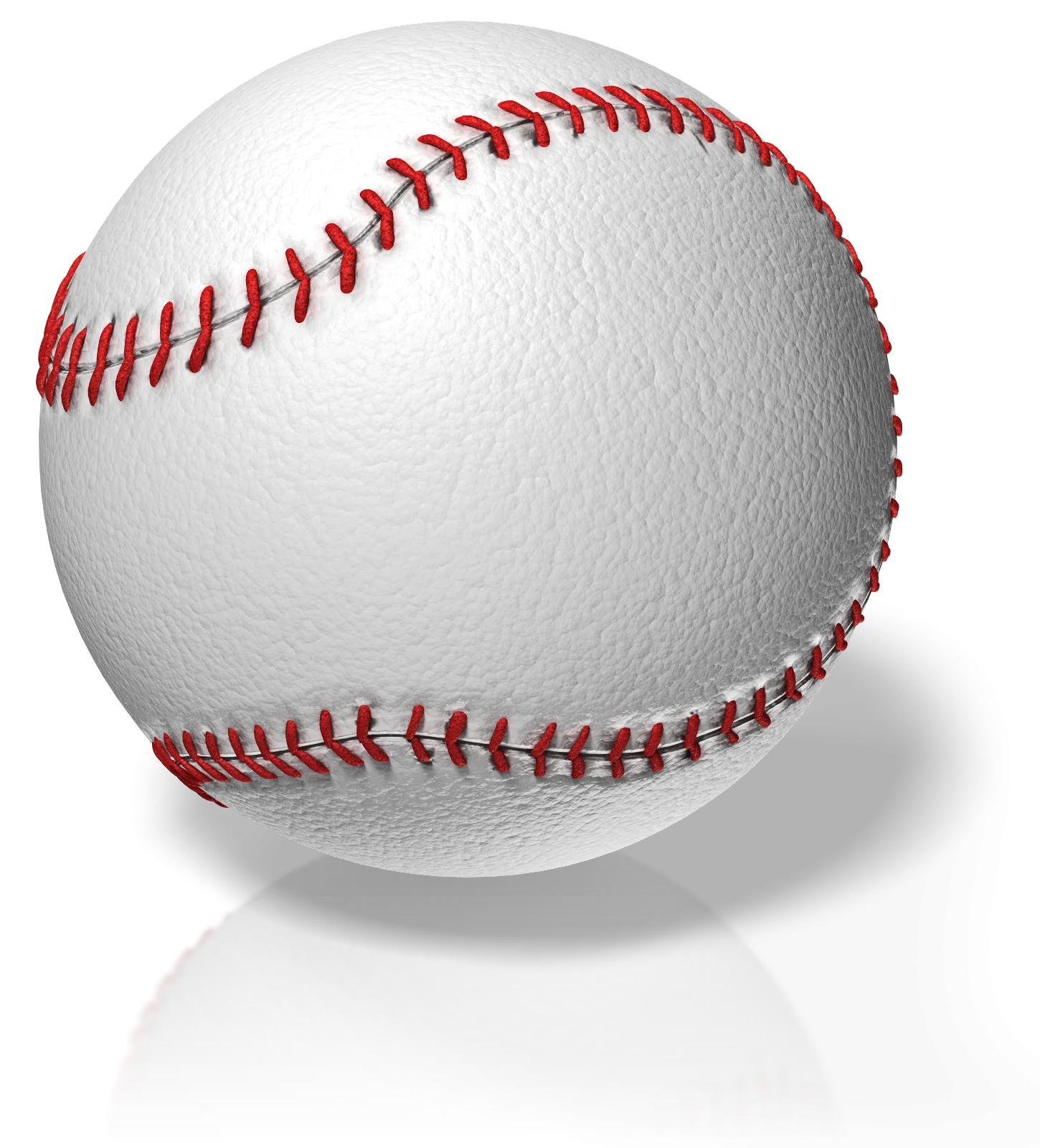 Classic White Baseball Clipart Illustration with Crimson Stitching Details