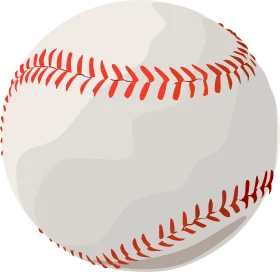 Classic White Baseball Clipart Illustration with Iconic Red Stitching Design