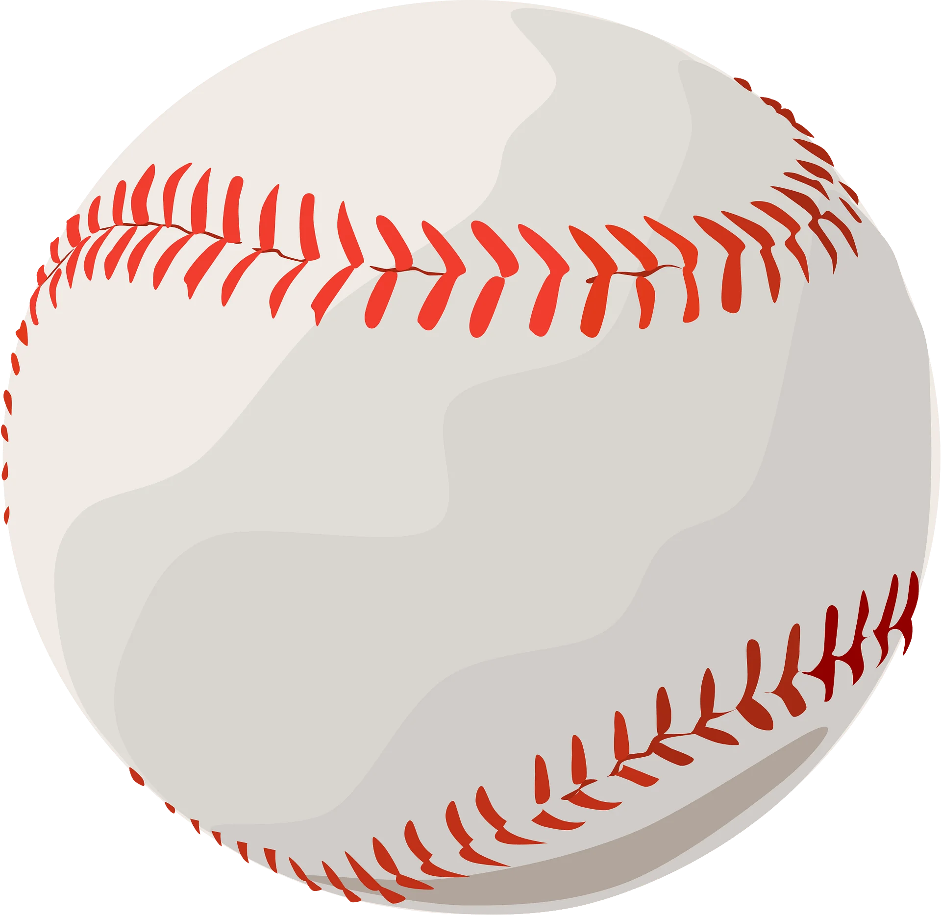 Classic White Baseball Clipart Illustration with Iconic Red Stitching Design