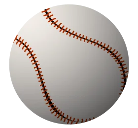 Classic White Baseball Clipart with Distinctive Red Stitching Design
