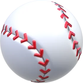 Classic White Baseball Clipart with Red Stitching Details and Pristine Surface