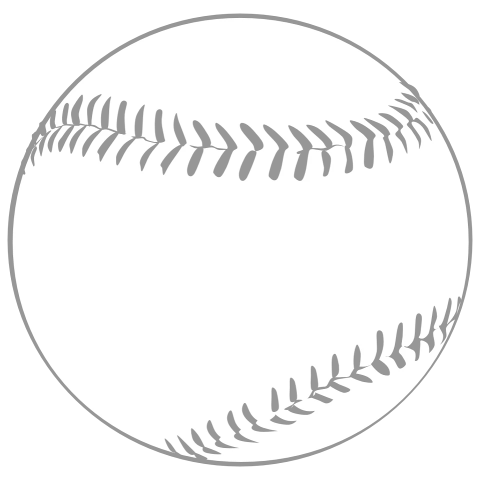 Minimalist Black and White Baseball Clipart with Detailed Stitching Design