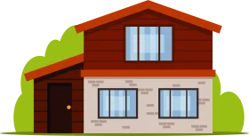 Modern Two-Story Residential House Clipart with Minimalist Design Elements