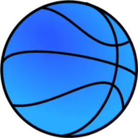 Blue Basketball Clipart Design with Smooth Gradient Shading and Clean Lines