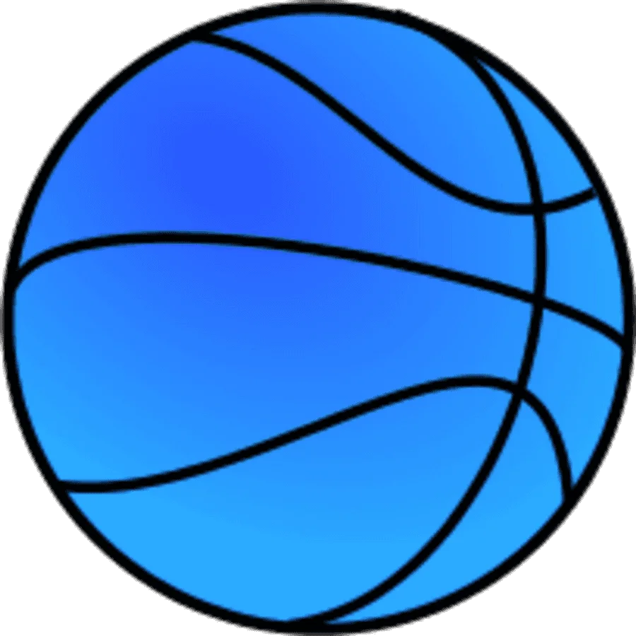 Blue Basketball Clipart Design with Smooth Gradient Shading and Clean Lines