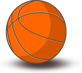 Bright Orange Basketball Clipart Illustration with Stylized Curved Lines