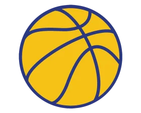 Classic Golden State Warriors Basketball Clipart Design with Bold Blue Outline