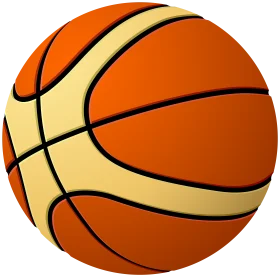 Classic Orange and Cream Basketball Clipart Design with Smooth Lines