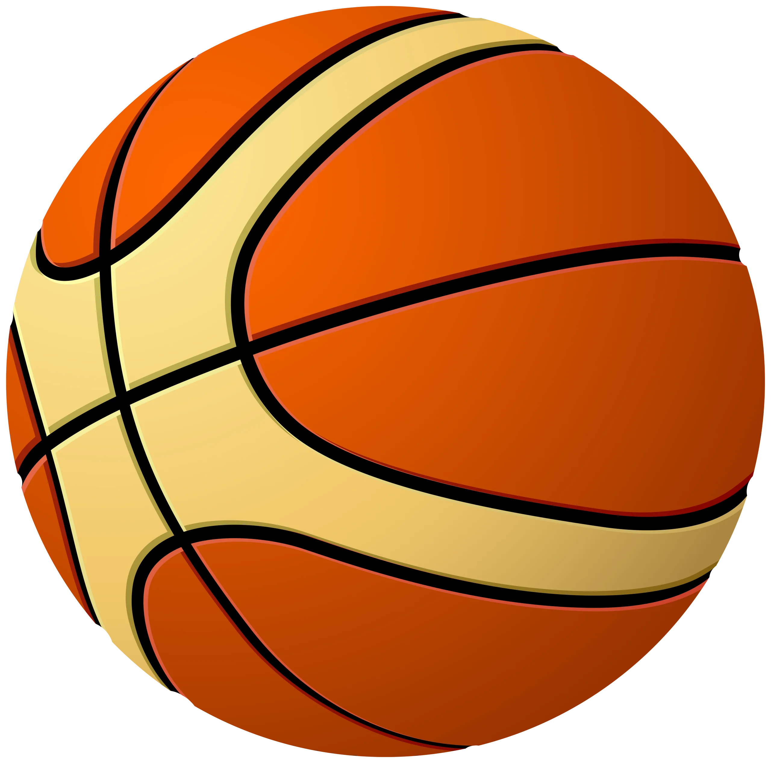 Classic Orange and Cream Basketball Clipart Illustration Design