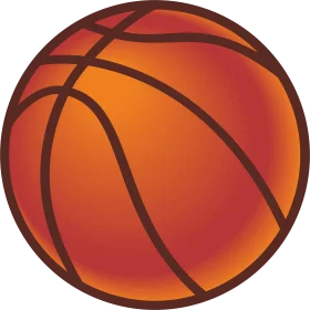 Classic Orange Basketball Clipart Design with Bold Lines and Gradient Shading