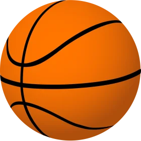 Classic Orange Basketball Clipart: Iconic Sports Design with Black Contour Lines