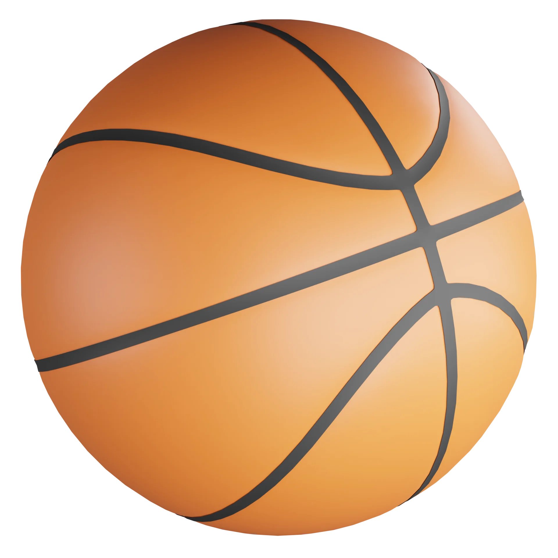 Classic Orange Basketball Clipart Illustration with Clean Smooth Lines