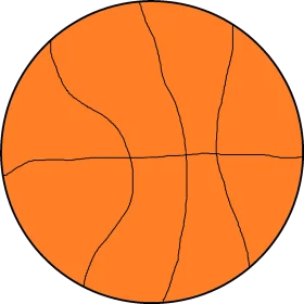 Classic Orange Basketball Clipart Illustration with Detailed Panel Lines