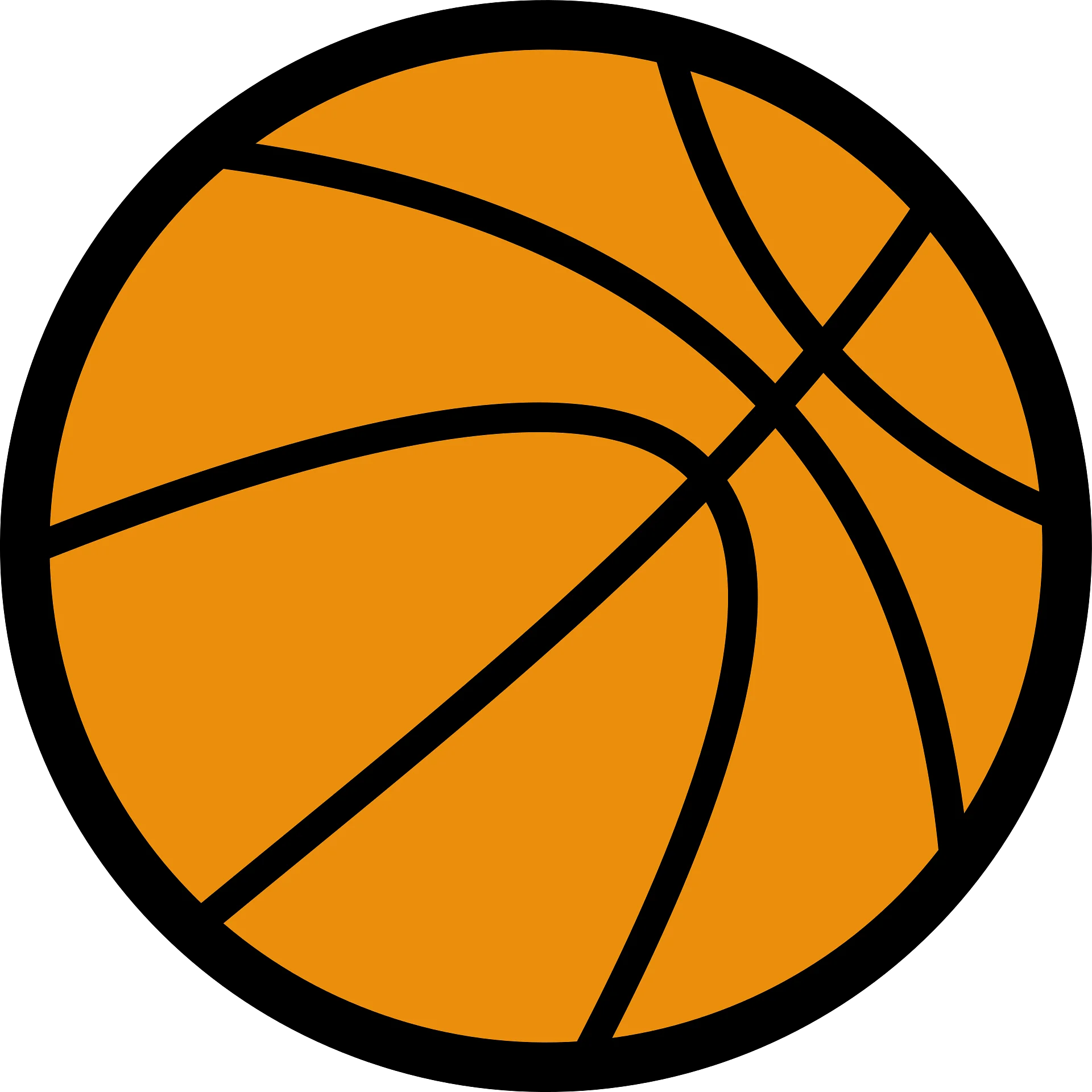 Classic Orange Basketball Clipart - Simple Stylized Sports Icon Design