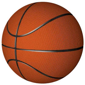 Classic Orange Basketball Clipart with Distinctive Texture and Black Lines