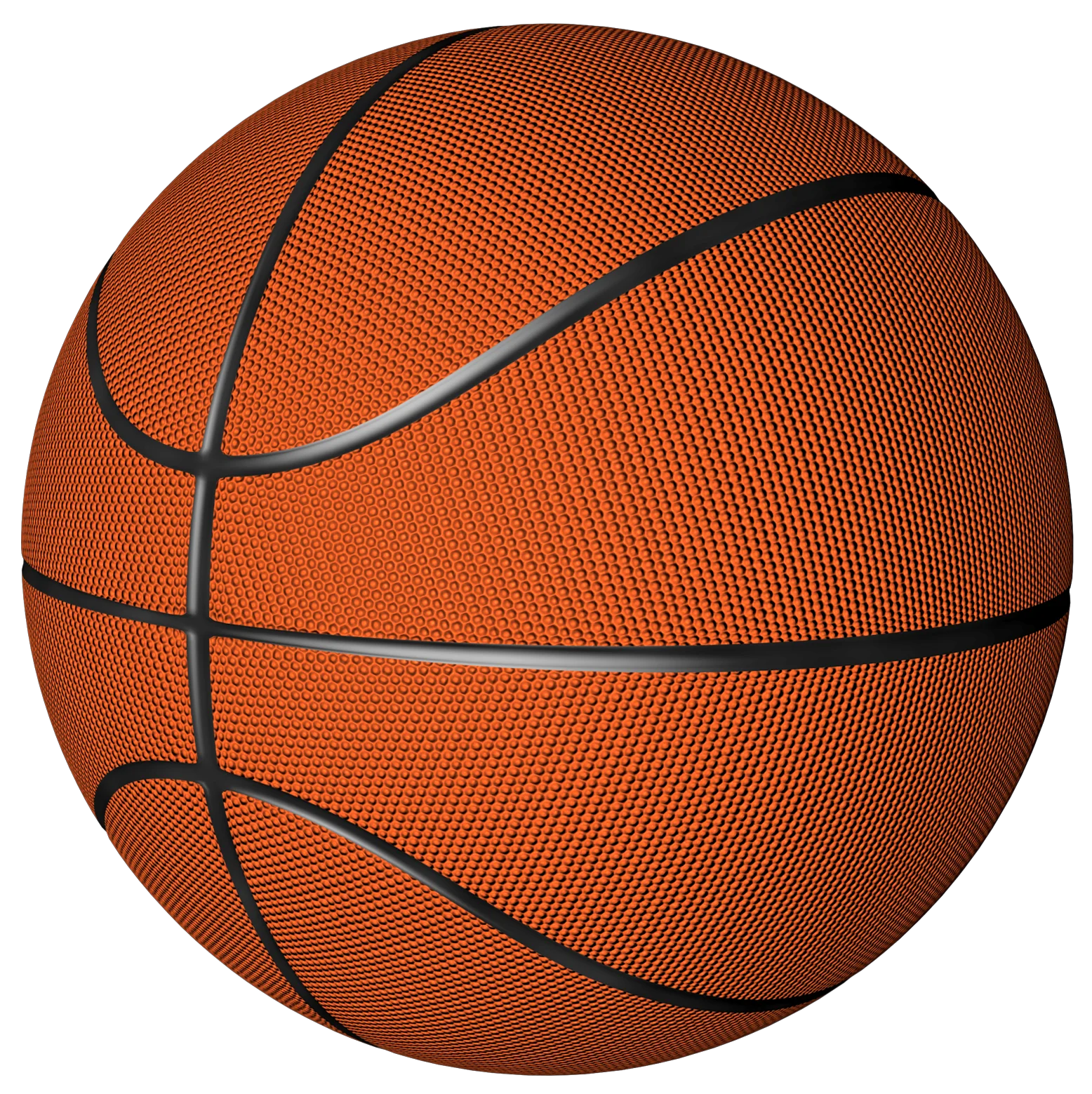 Classic Orange Basketball Clipart with Distinctive Texture and Black Lines