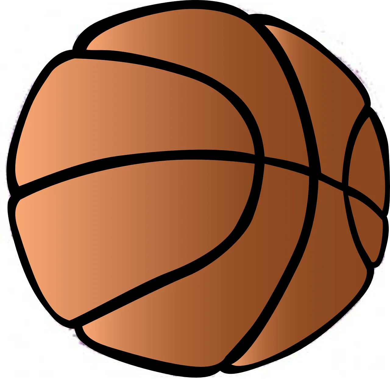 Classic Orange Basketball Sport Ball Clipart Illustration Design Element
