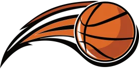 Dynamic Basketball in Motion Swoosh Graphic Clipart Design