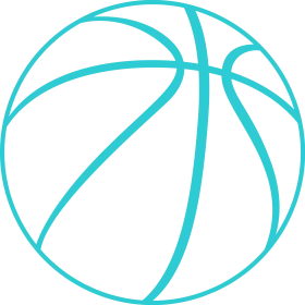 Minimalist Teal Basketball Clipart Design with Clean Linear Outline