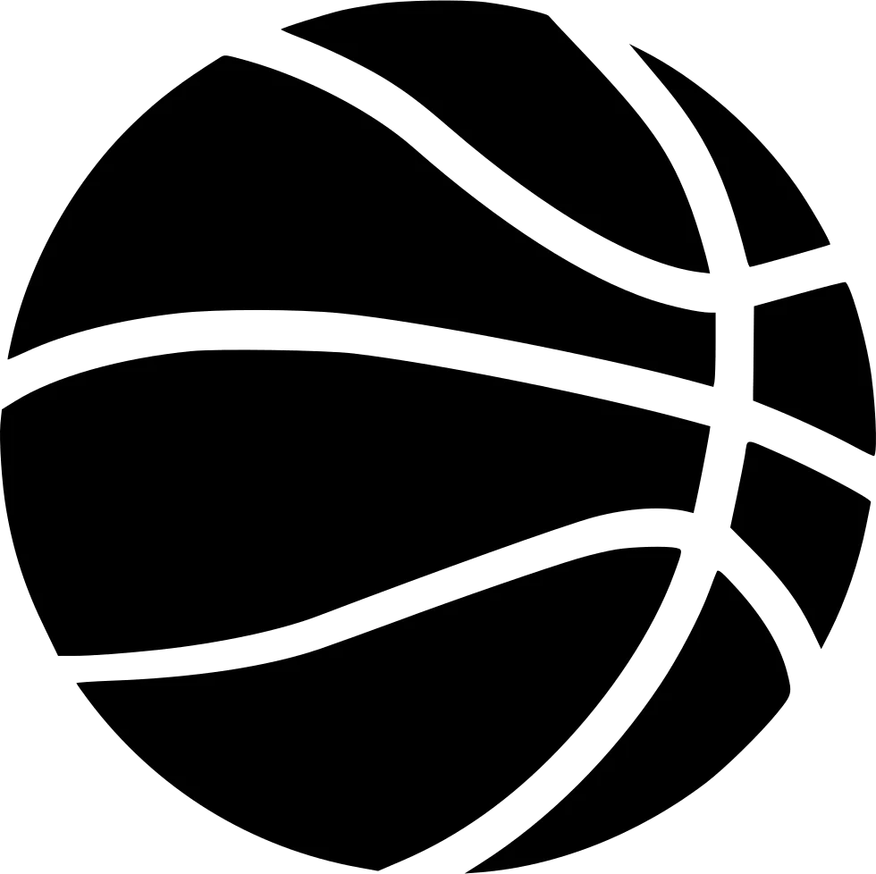 Monochromatic Basketball Silhouette Clipart - Sleek Sports Graphic Design Element