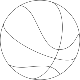 Monochrome Basketball Outline Clipart - Simplified Sports Graphic Design