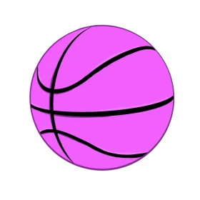 Playful Pink Basketball Clipart Design with Bold Black Outline