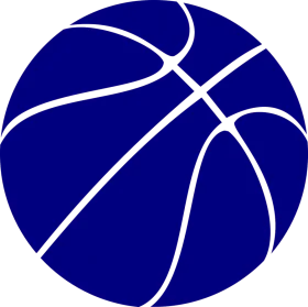 Sleek Navy Blue Basketball Clipart Design with Clean White Outline