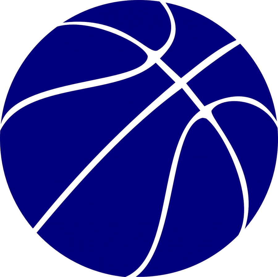Sleek Navy Blue Basketball Clipart Design with Clean White Outline