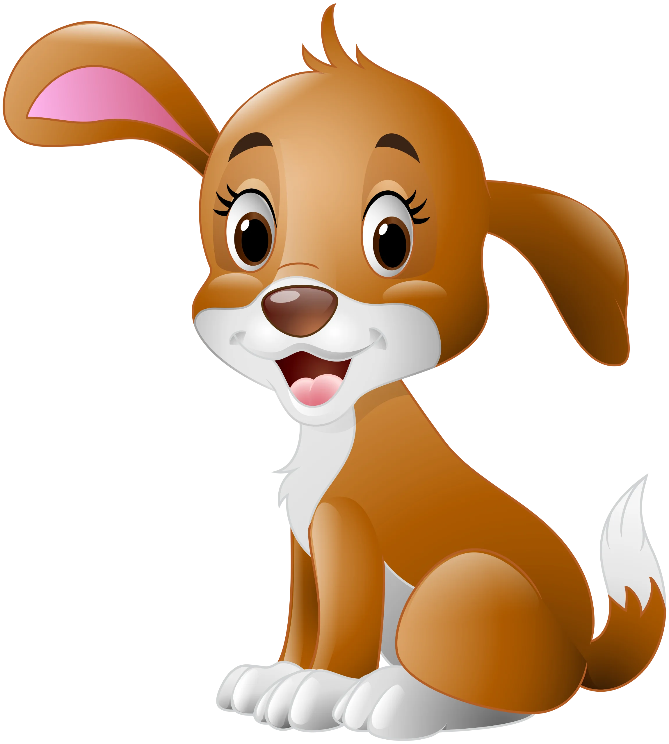 Adorable Cartoon Bunny Clipart: Charming Brown and White Rabbit Illustration