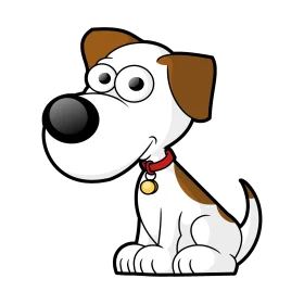 Adorable Cartoon Dog Clipart with Expressive Eyes and Playful Charm