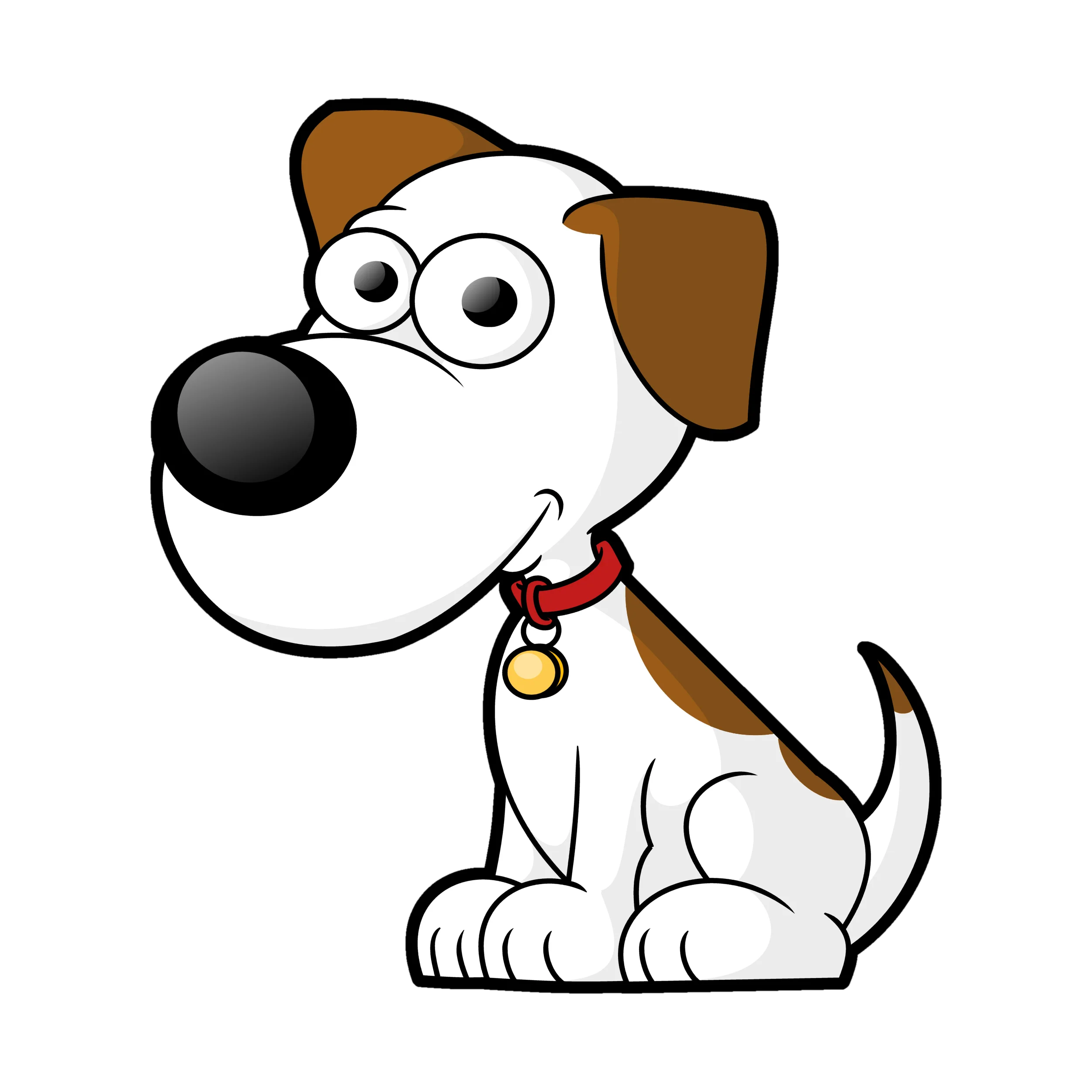 Adorable Cartoon Dog Clipart with Expressive Eyes and Playful Charm