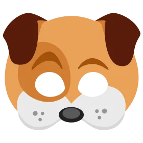 Adorable Cartoon Dog Face Mask Playful Clipart Illustration Design