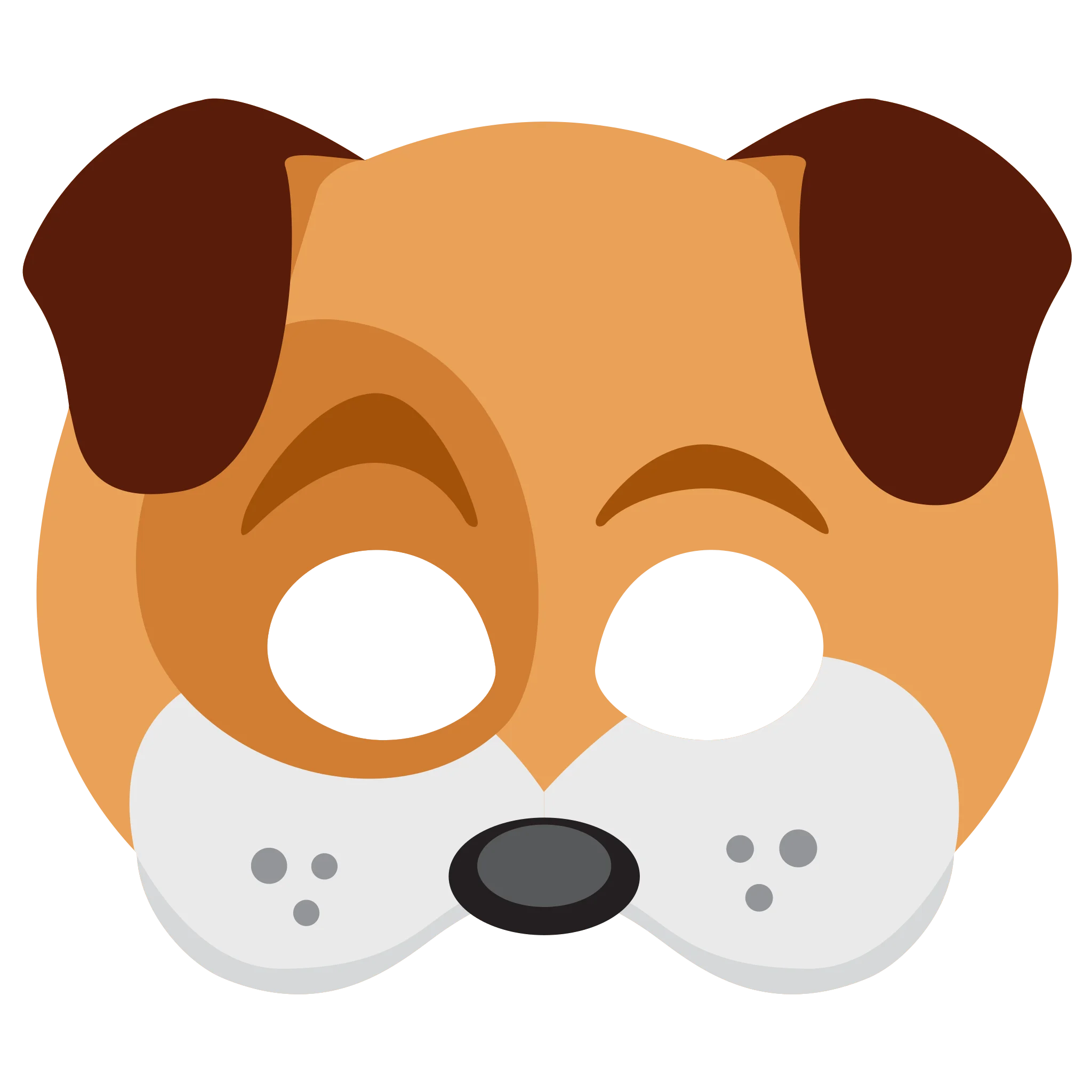 Adorable Cartoon Dog Face Mask Playful Clipart Illustration Design