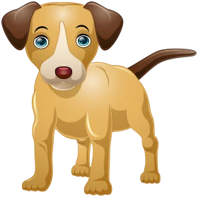 Adorable Cartoon Puppy Clipart: Charming Illustration of a Playful Young Dog