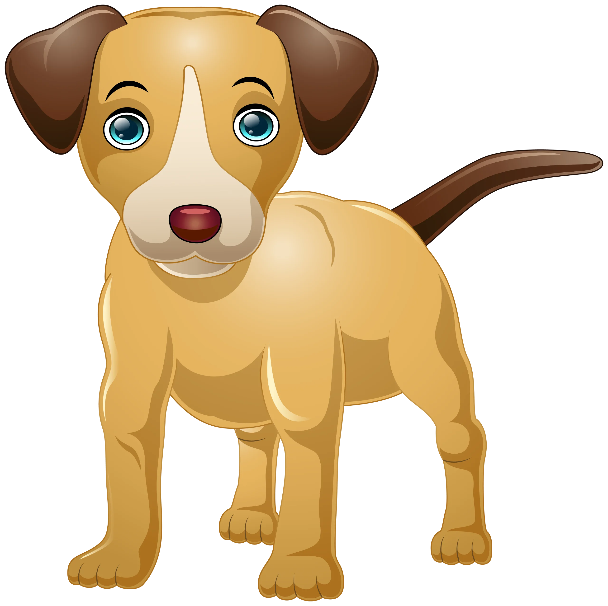 Adorable Cartoon Puppy Clipart: Charming Illustration of a Playful Young Dog
