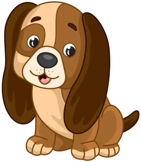 Adorable Cartoon Puppy Clipart: Cute Beagle Illustration with Playful Charm