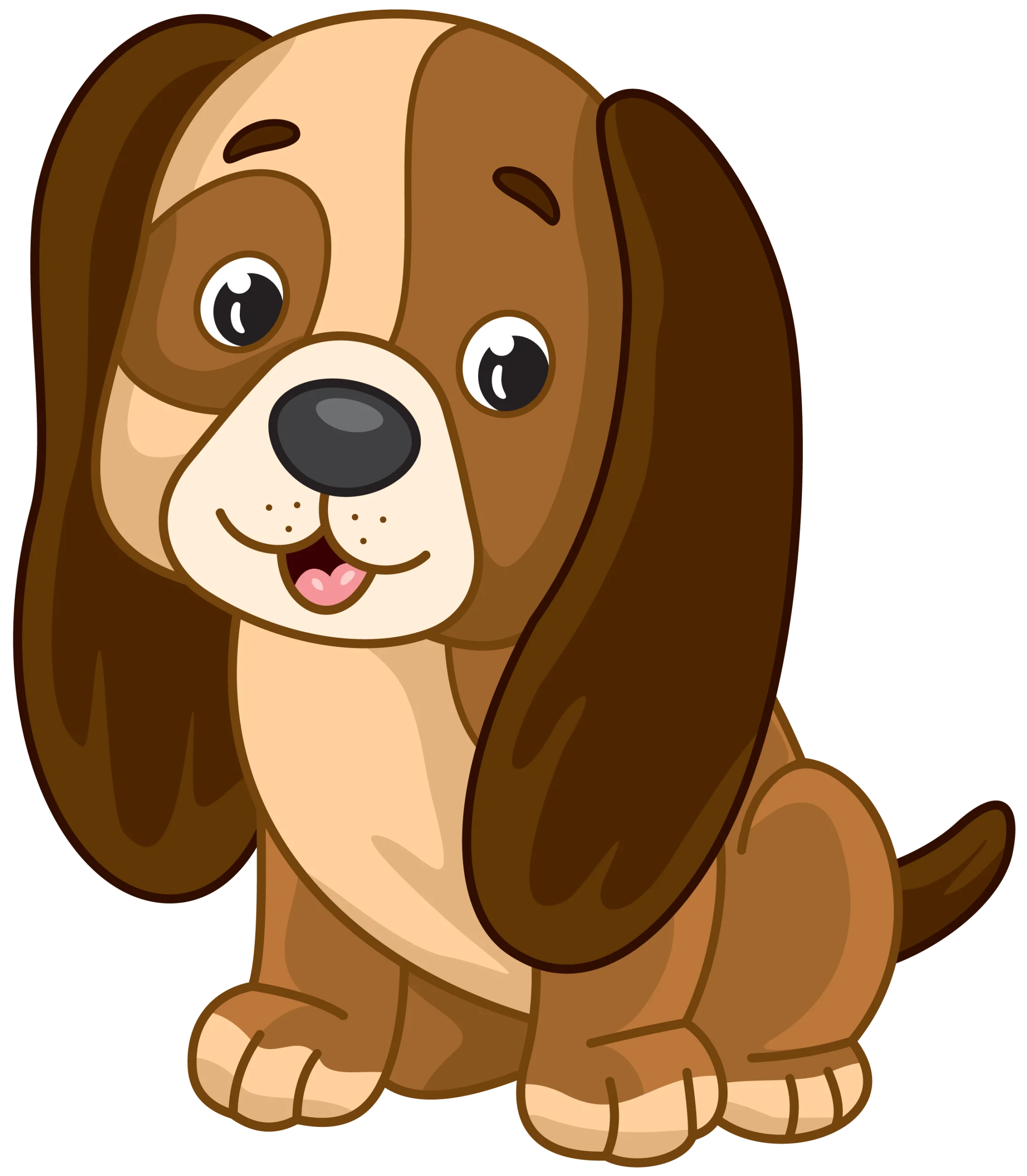 Adorable Cartoon Puppy Clipart: Cute Beagle Illustration with Playful Charm