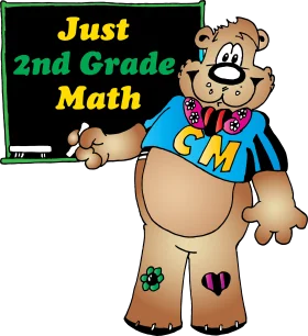Adorable Cartoon Bear Mascot Teaching 2nd Grade Math Clipart Illustration
