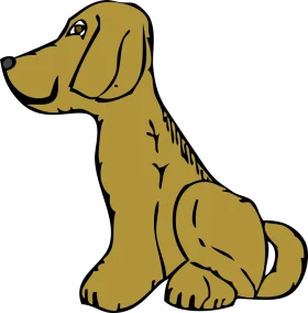 Adorable Golden Retriever Puppy Sitting Cute Cartoon Dog Clipart Illustration