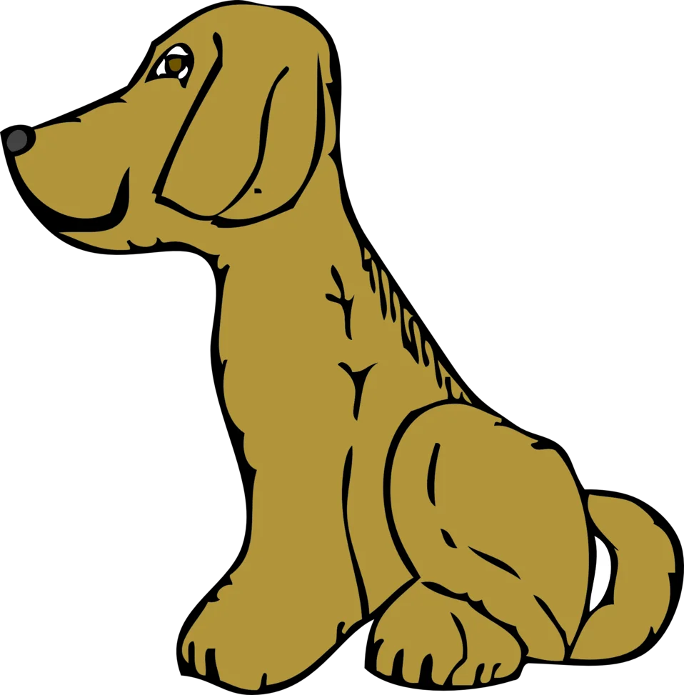 Adorable Golden Retriever Puppy Sitting Cute Cartoon Dog Clipart Illustration