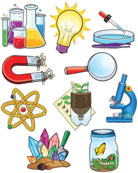 Colorful Scientific Exploration Clipart Collection of Research Tools and Symbols