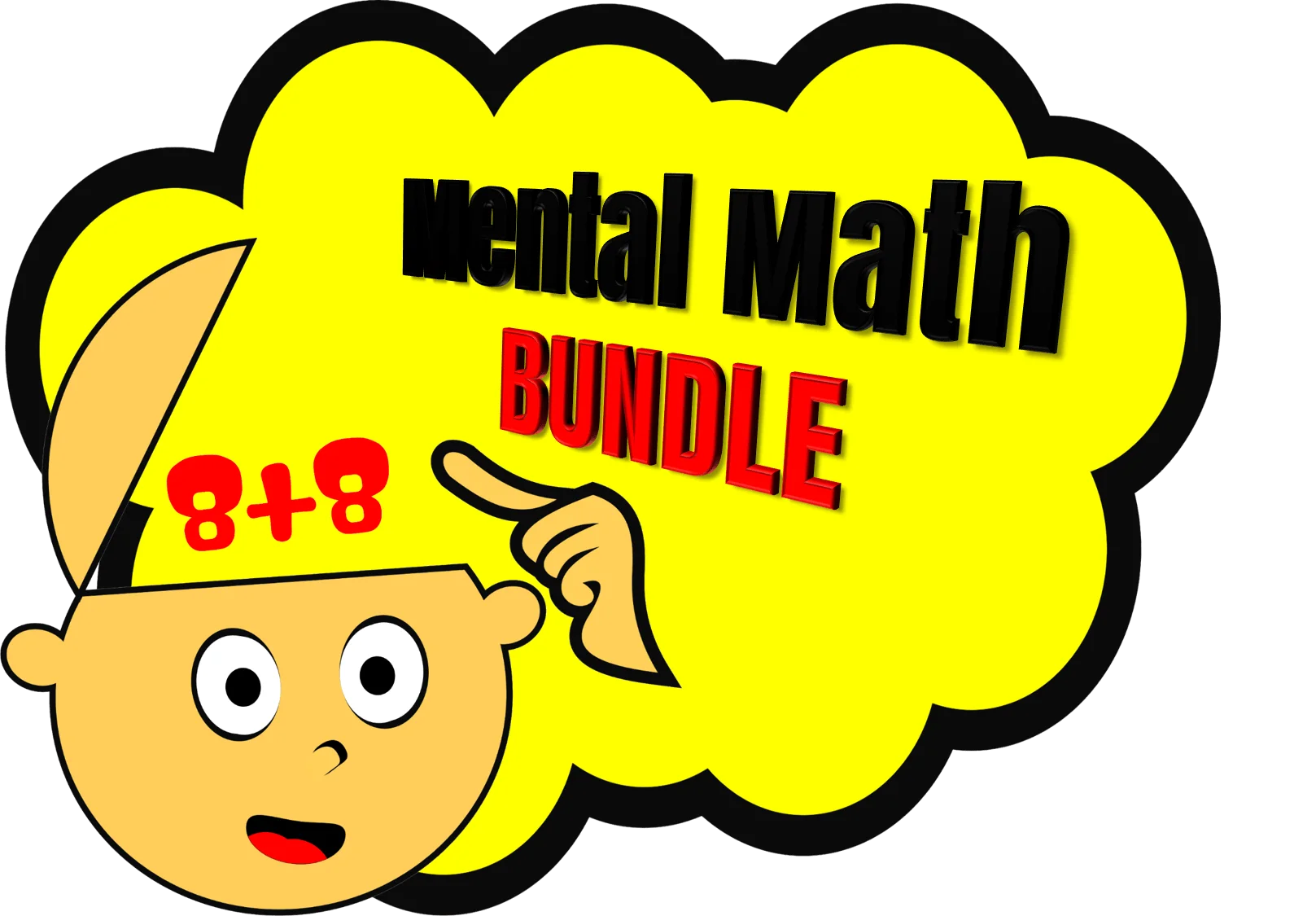 Engaging Mental Math Bundle Clipart with Cartoon Character Solving Arithmetic