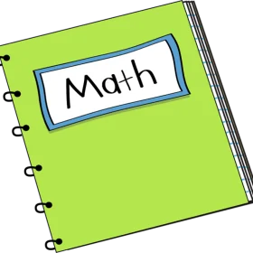 Lime Green Mathematical Learning Notebook Clipart Illustration for Students