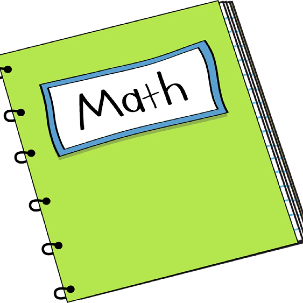 Lime Green Mathematical Learning Notebook Clipart Illustration for Students
